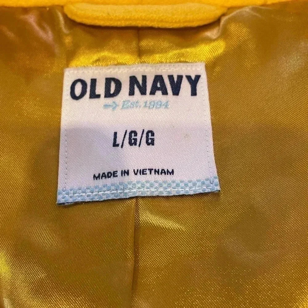 Old Navy Women's Yellow Wool Double Breasted Peacoat Sz L - Picture 10 of 10
